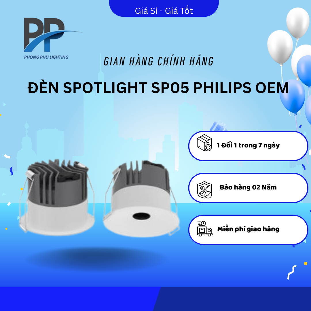 ĐÈN SPOTLIGHT SP05 PHILIPS OEM (Lỗ đèn 13mm)